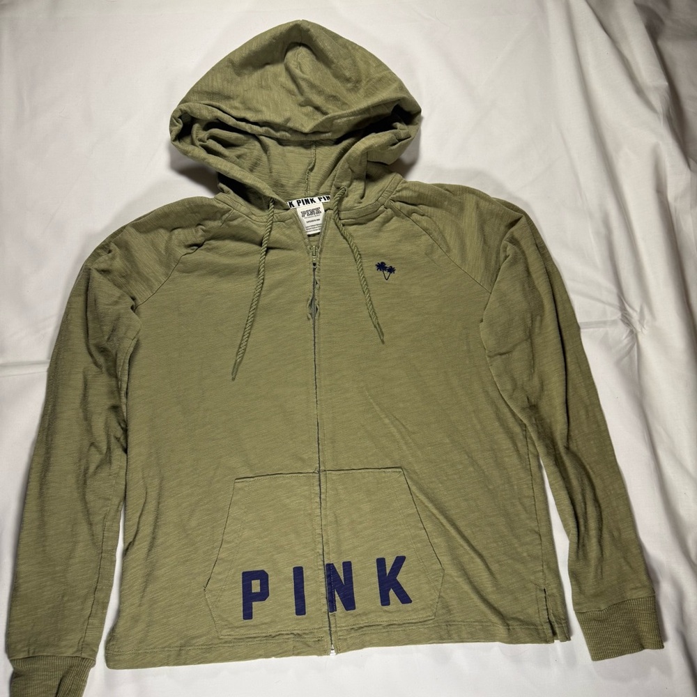 PINK Victoria's Secret Olive Green Hoodie